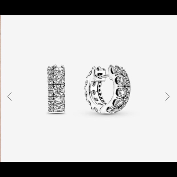 Pandora Jewelry - Double Band Pavé Hoop EarringsSterling silver from Pandora